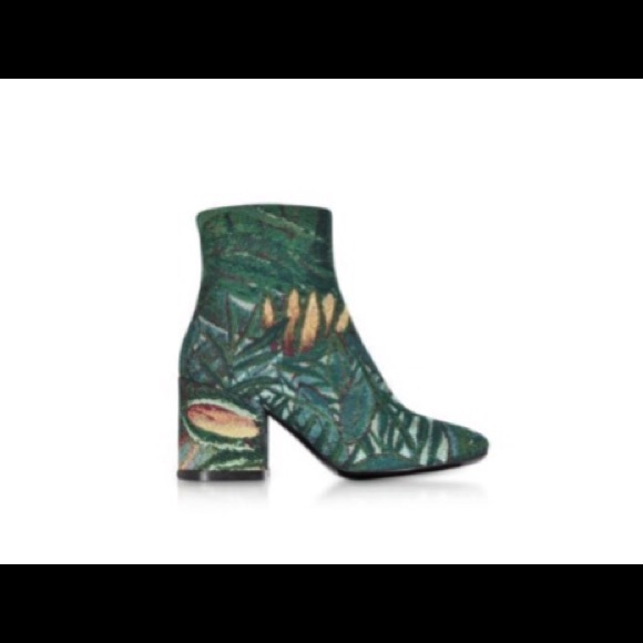 KENZO WOMEN'S ANKLE BOOTS GREEN FABRIC - Picture 2 of 8
